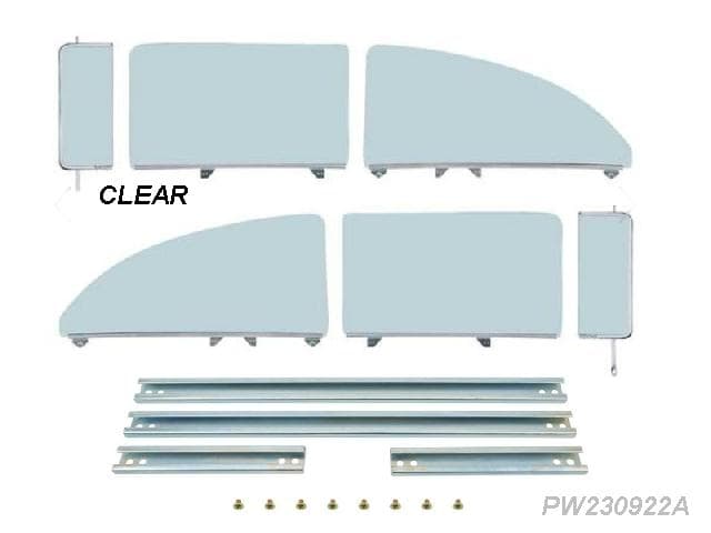 Glass Kit: 55-57 Chev / Pontiac 2 Dr Sedan / Coupe 6 Pce - Clear